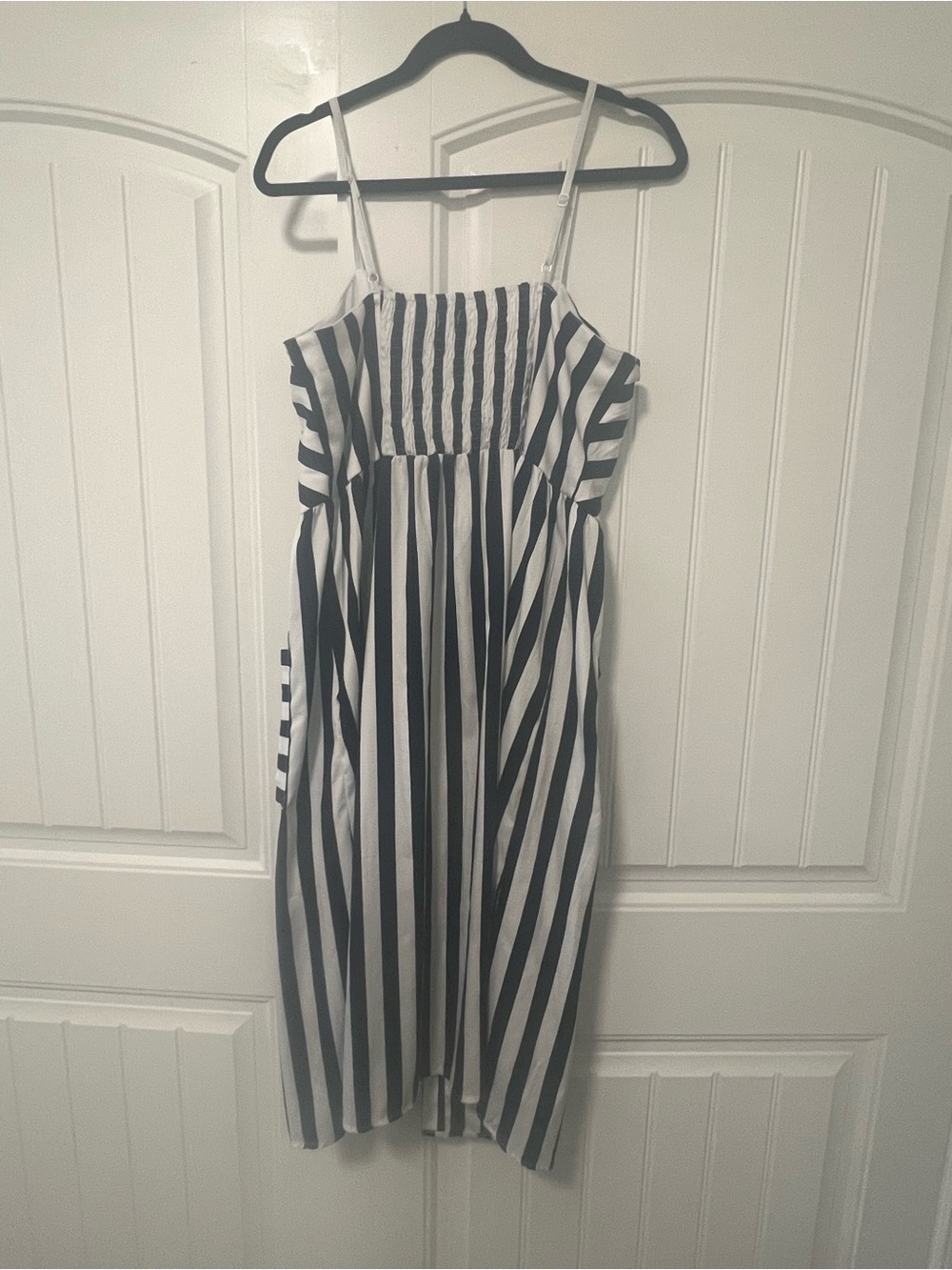 Girls' Black and White Striped Spaghetti Strap Dress